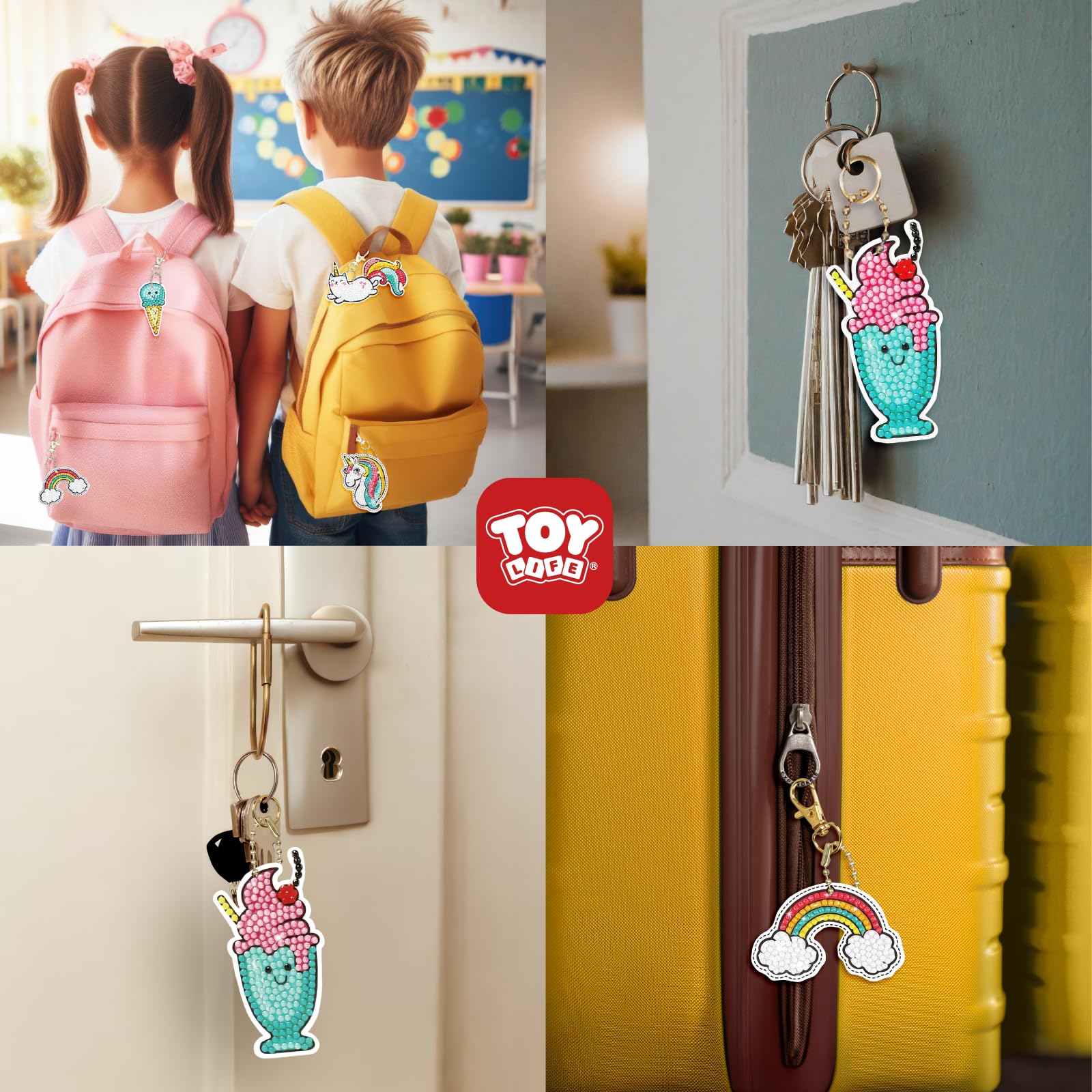 TOY Life Diamond Art Keychains berry design adds cute flair