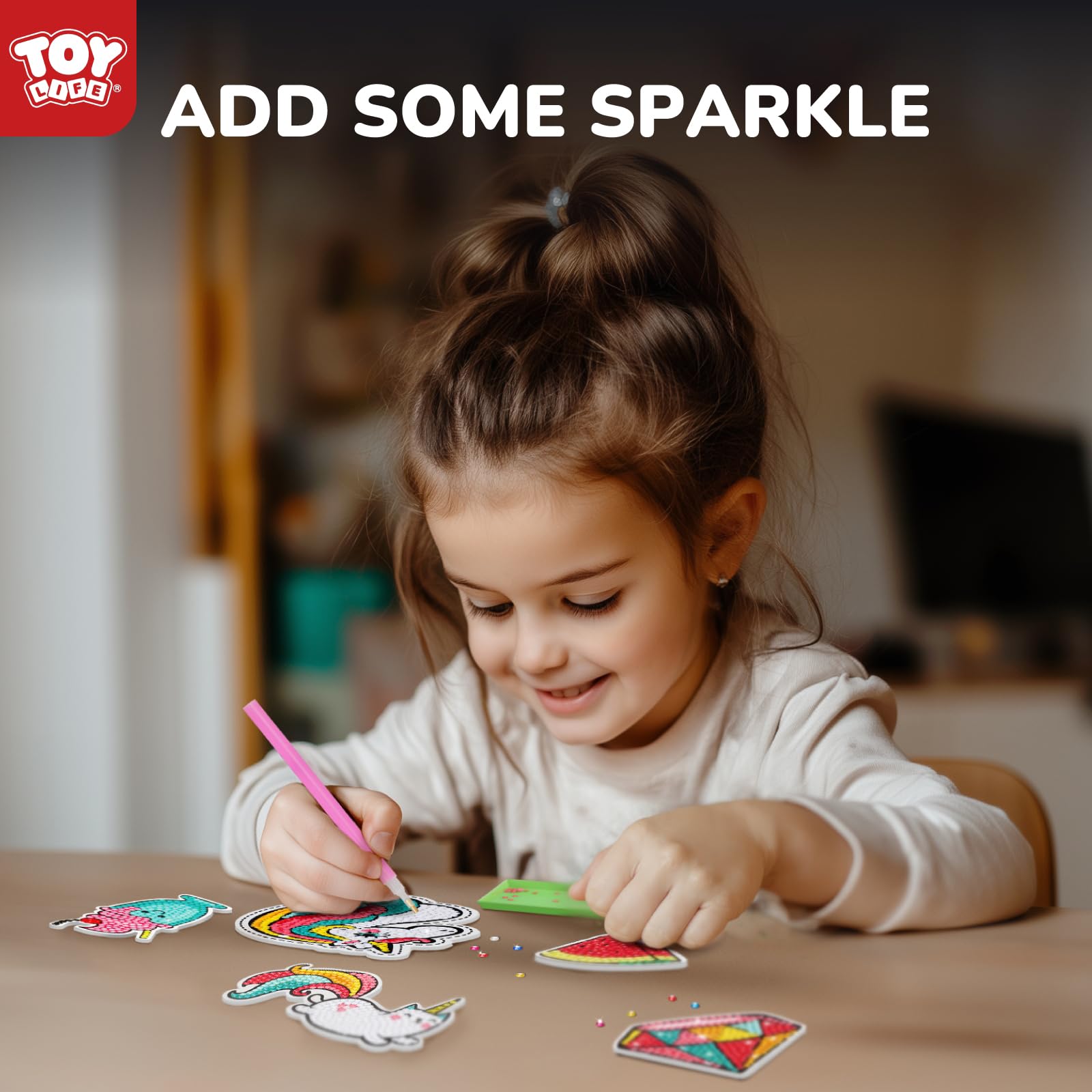 TOY Life Diamond Art Magnets donut design adds sparkle to playtime