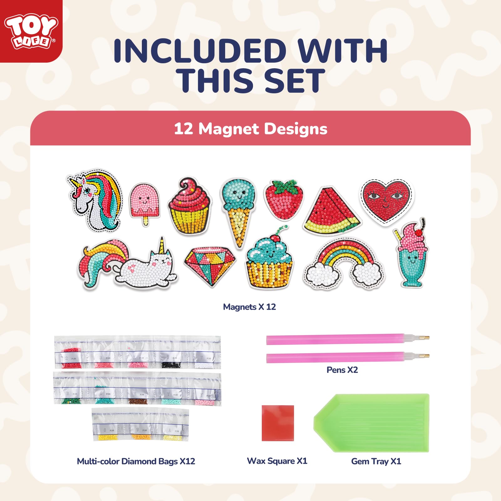 TOY Life Diamond Art Magnets heart design for creative gifting