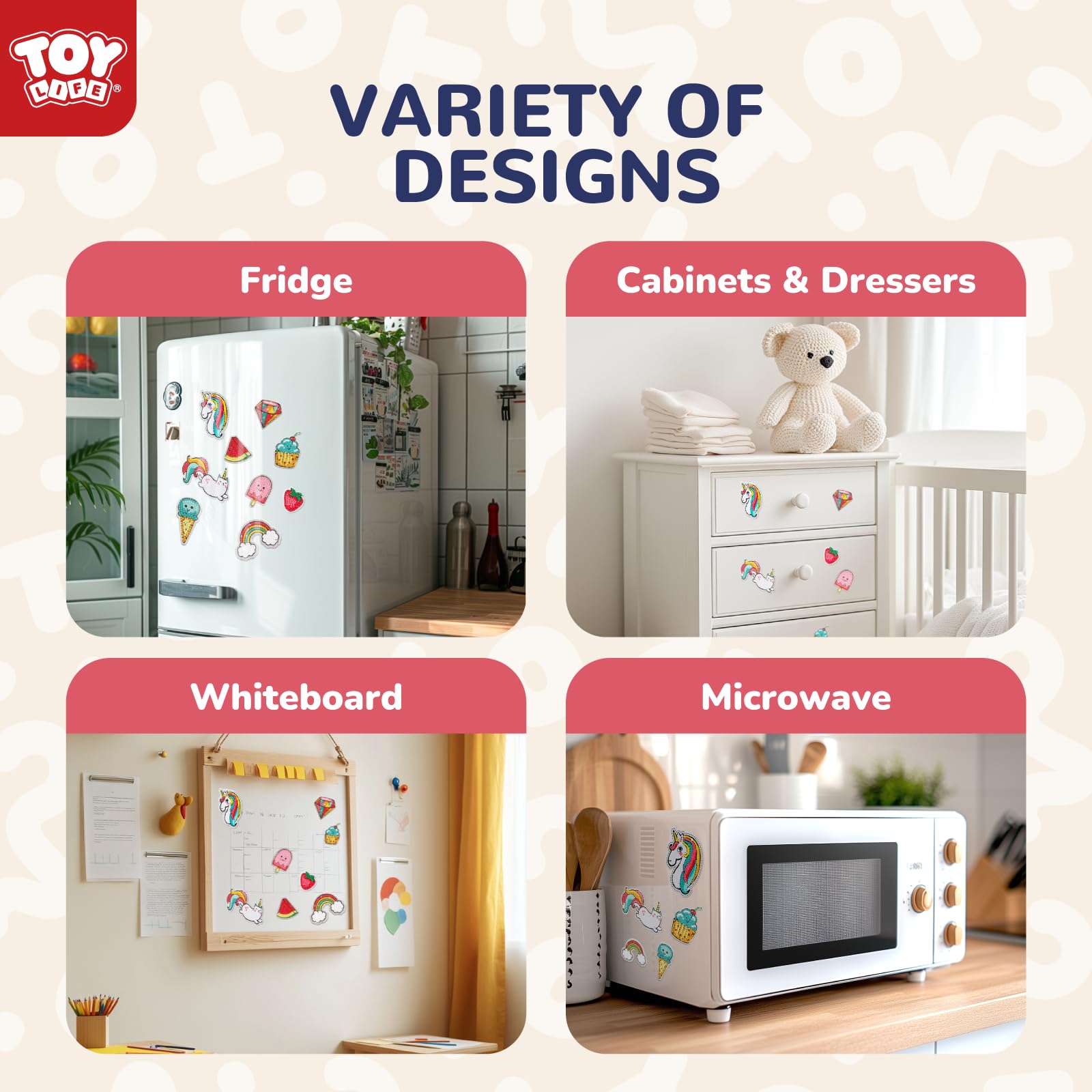 TOY Life Diamond Art Magnets unicorn design inspires imaginative play