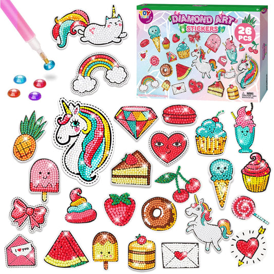 TOY Life unicorn 4-inch diamond sticker for kids boosts creativity during play.