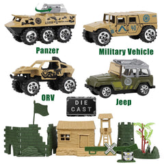 TOY Life four diecast vehicles add motion and action to battles.