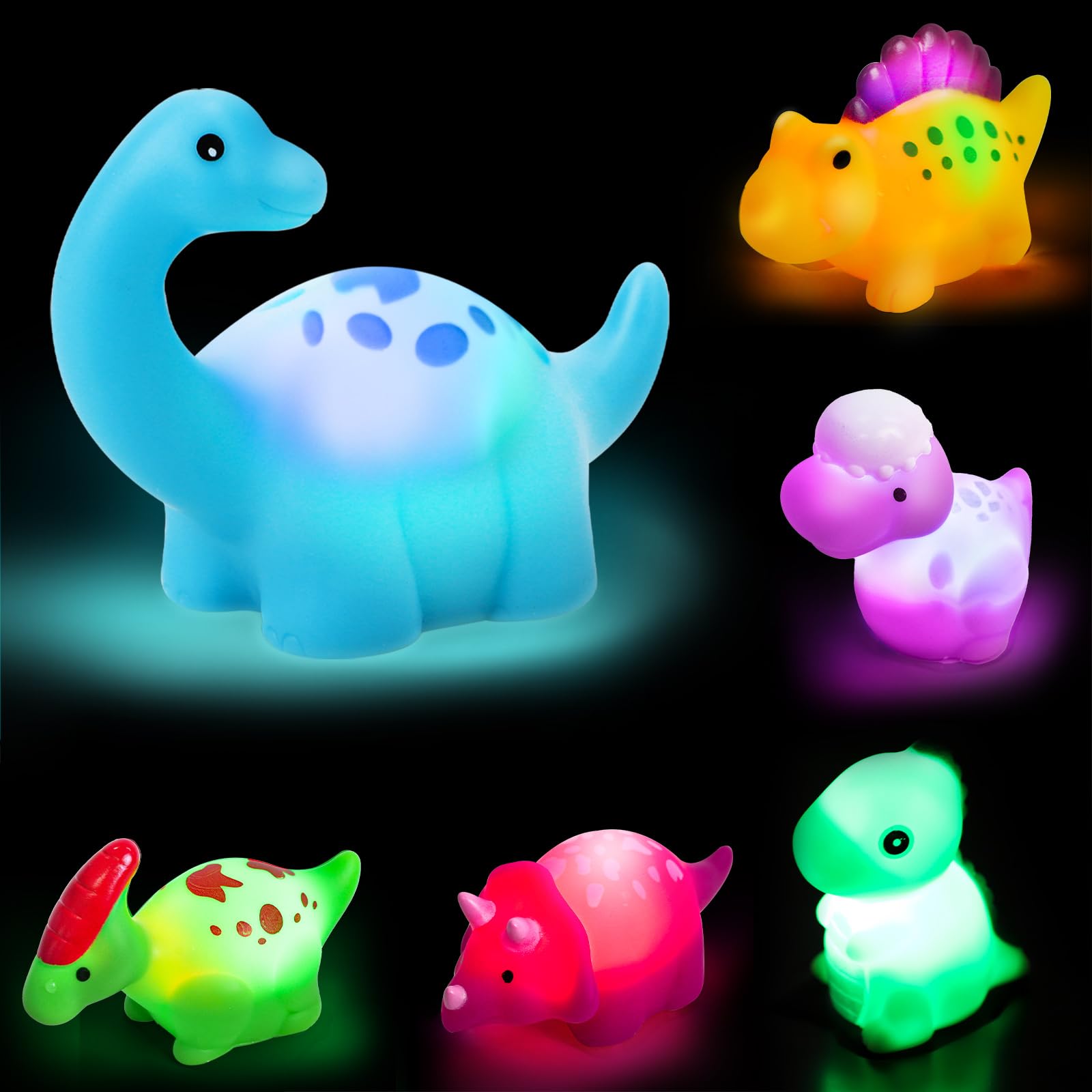 TOY Life T-Rex light-up bath toy glows softly for bath time fun