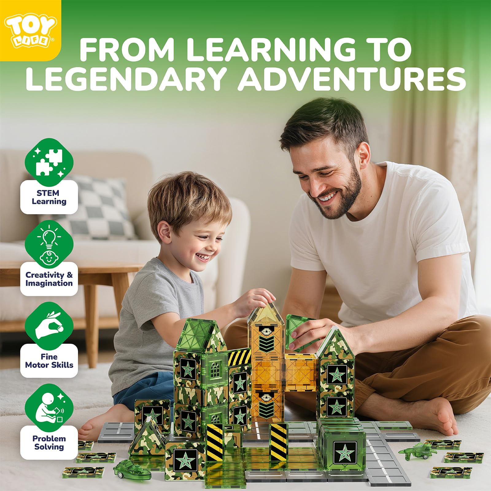 TOY Life durable ABS plastic with smooth edges ensures safe, long-lasting play