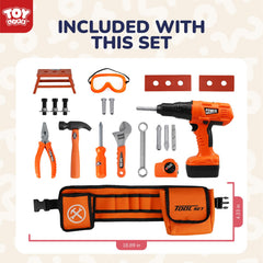 TOY Life electric toy drill, battery-powered for realistic construction play
