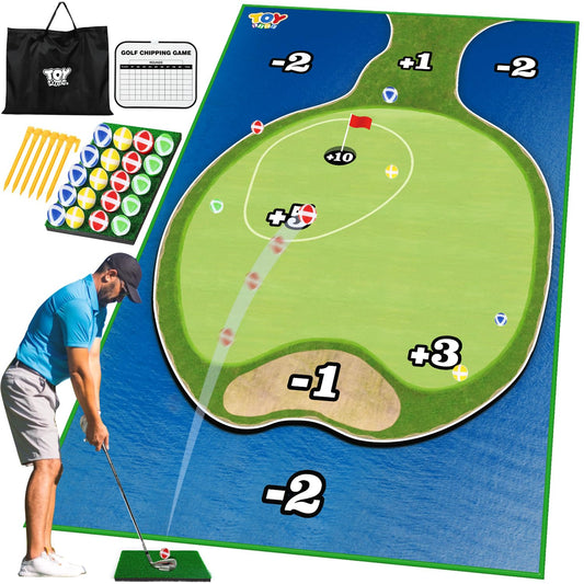 TOY Life Golf Chipping Mat chipping area for family-friendly play indoors or outdoors.
