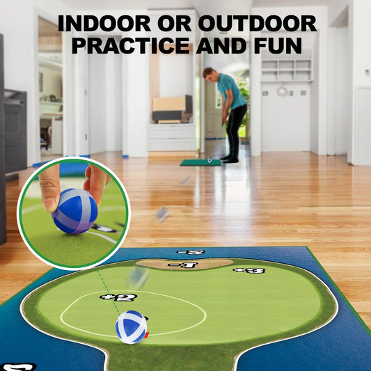 TOY Life Golf Chipping Mat sticky balls demonstrate easy scoring and quick setup.