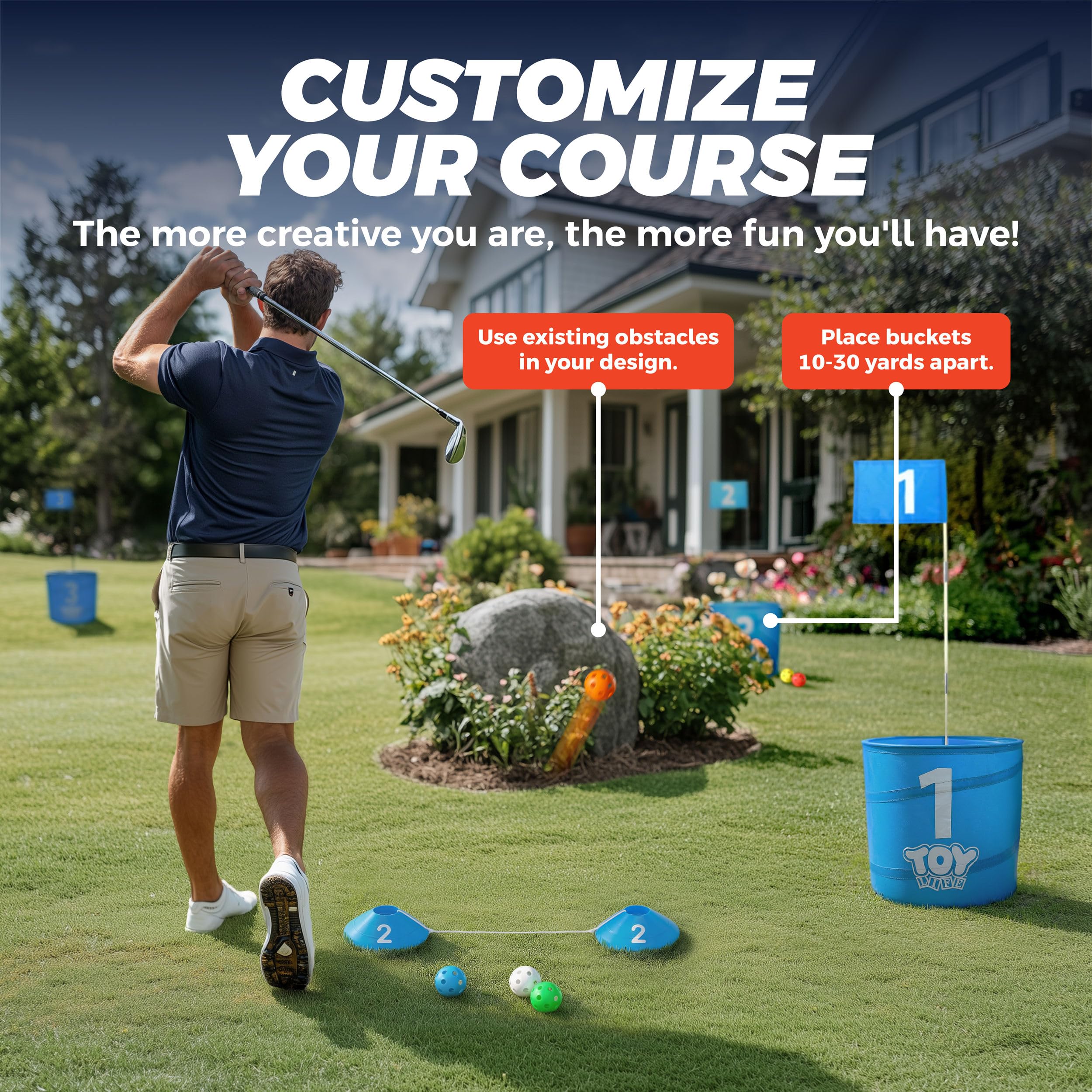 TOY Life Golf Game ideal for beach, yard, camping adventures.
