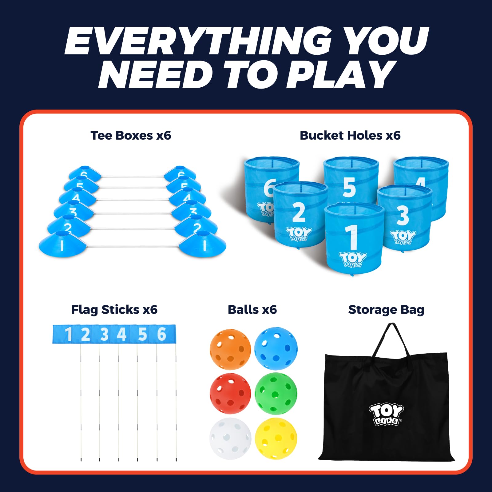 TOY Life Golf Game Set portable setup ideal for picnics and beaches.