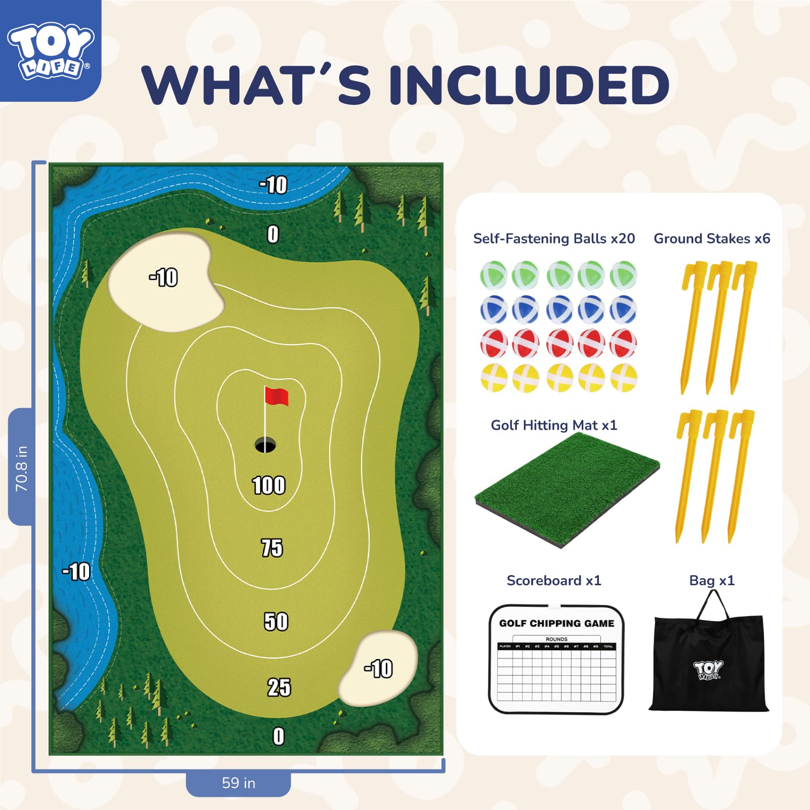 TOY Life ground stakes secure the mat for stable outdoor play