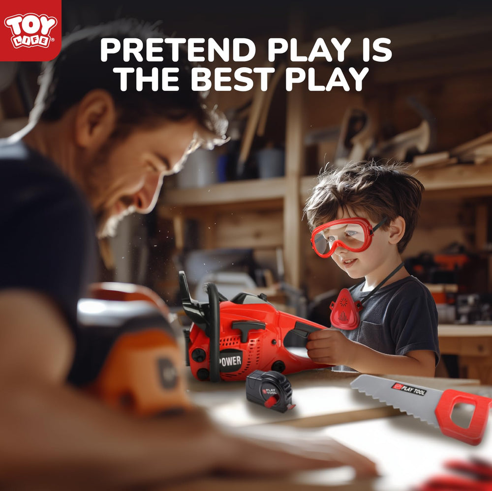 Halloween costume accessory option with TOY Life chainsaw kit