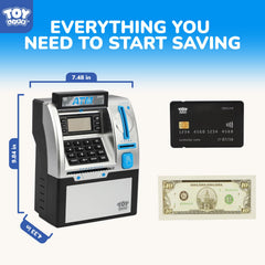 TOY Life Kids Bank ATM bill and coin deposit action encouraging budgeting.