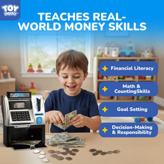 TOY Life Kids Bank ATM educational toy promoting math and responsible saving.