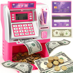 TOY Life Kids Bank ATM front view shows real balance feedback for budgeting practice.