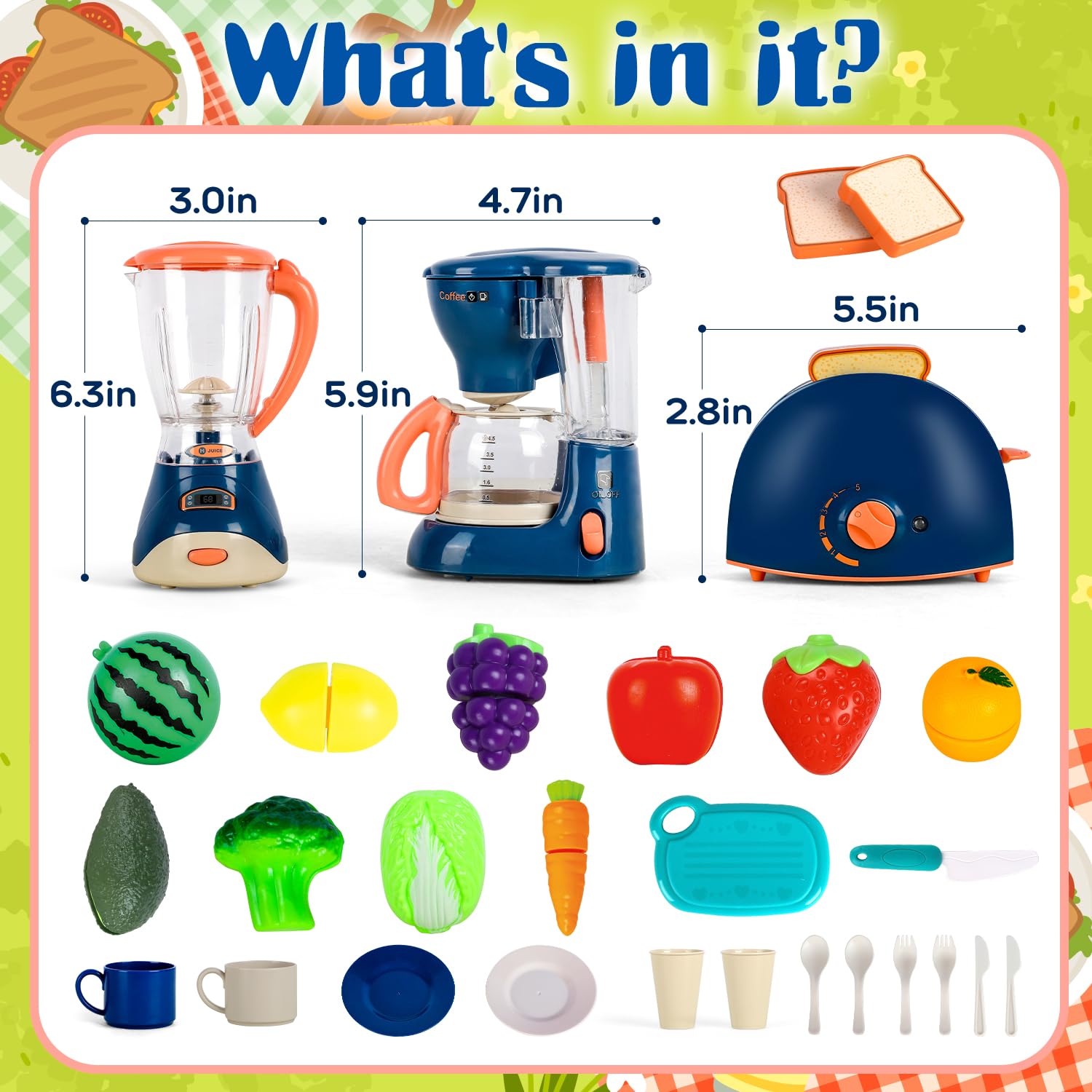 TOY Life knife and utensil set for safe imaginative cooking.