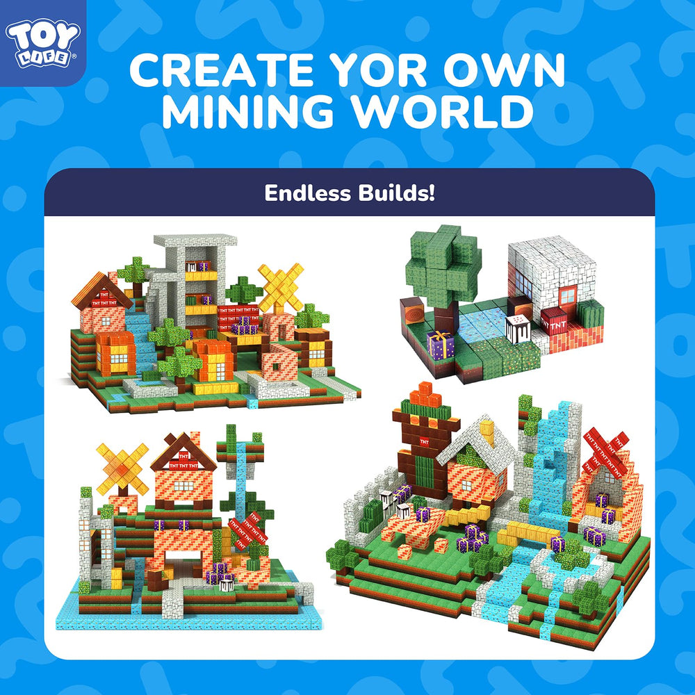 Magnetic blocks click together for quick setups of modular forest kingdoms