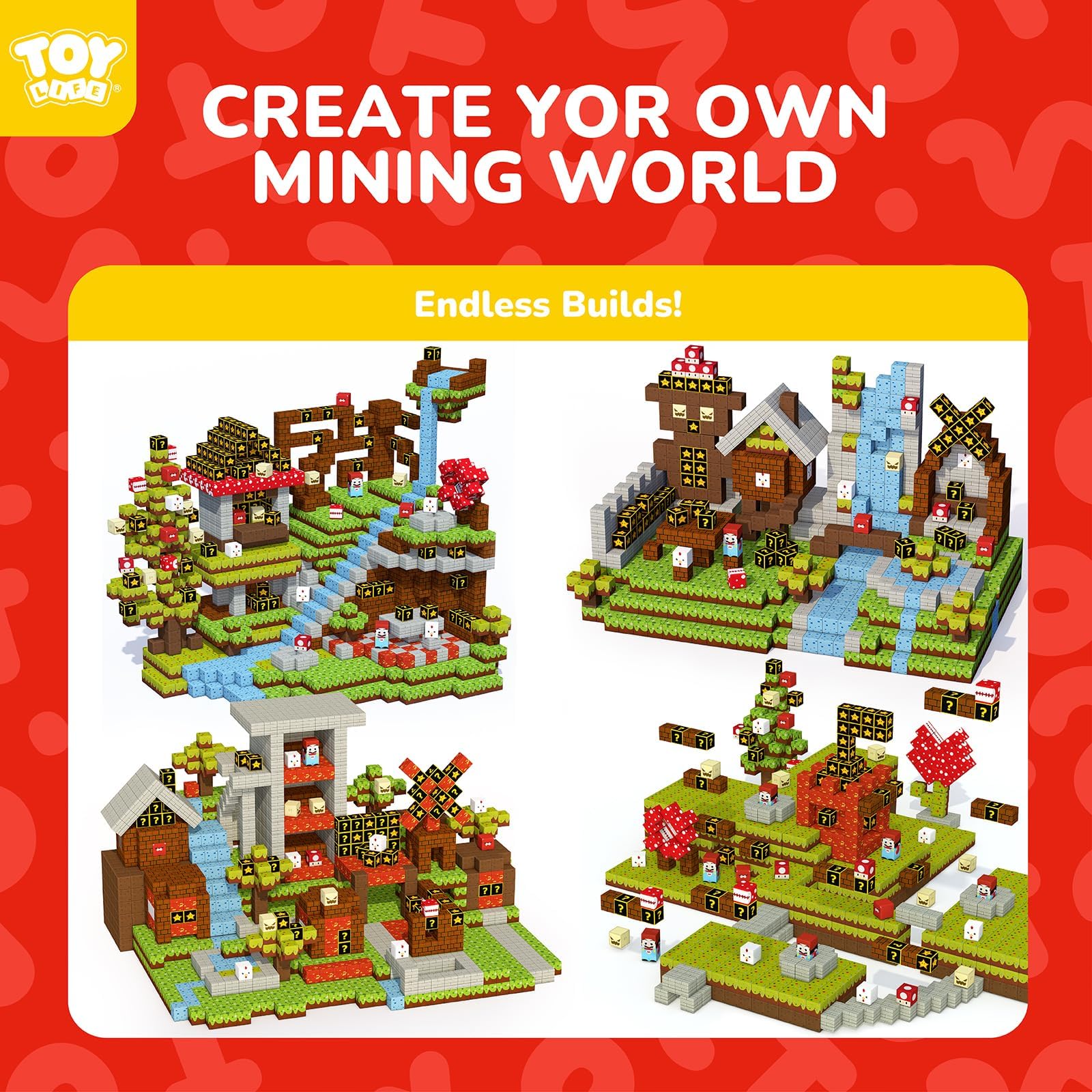 TOY Life magnetic blocks safe-rounded edges protect little hands during play.