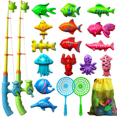TOY Life magnetic fishing game setup with colorful fish for easy grasp and imaginative play.