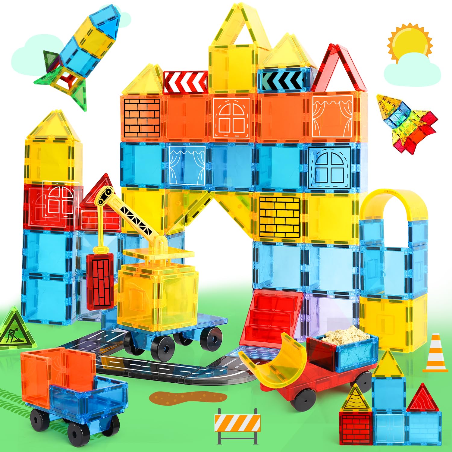 TOY Life Magnetic Tiles – Ideal for preschool learning and early engineering concepts.