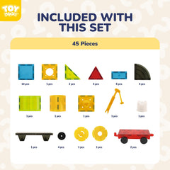 TOY Life Magnetic Tiles – Durable construction for repetitive stacking and imaginative layouts.
