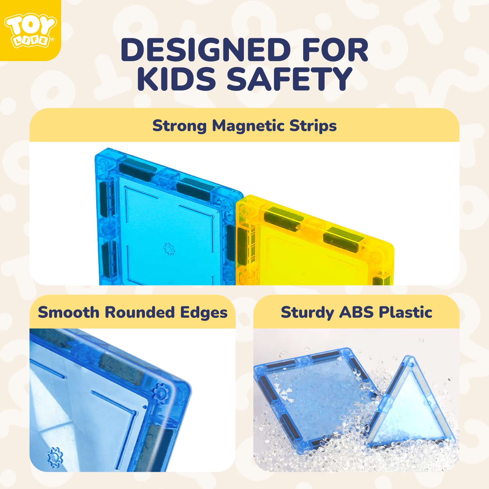 TOY Life Magnetic Tiles – Colorful pieces inspire creative problem solving during playtime.