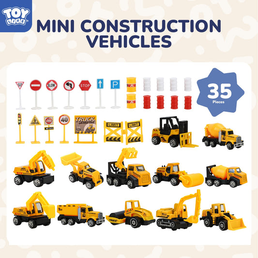TOY Life mini excavator toy with moving parts for hands-on learning.