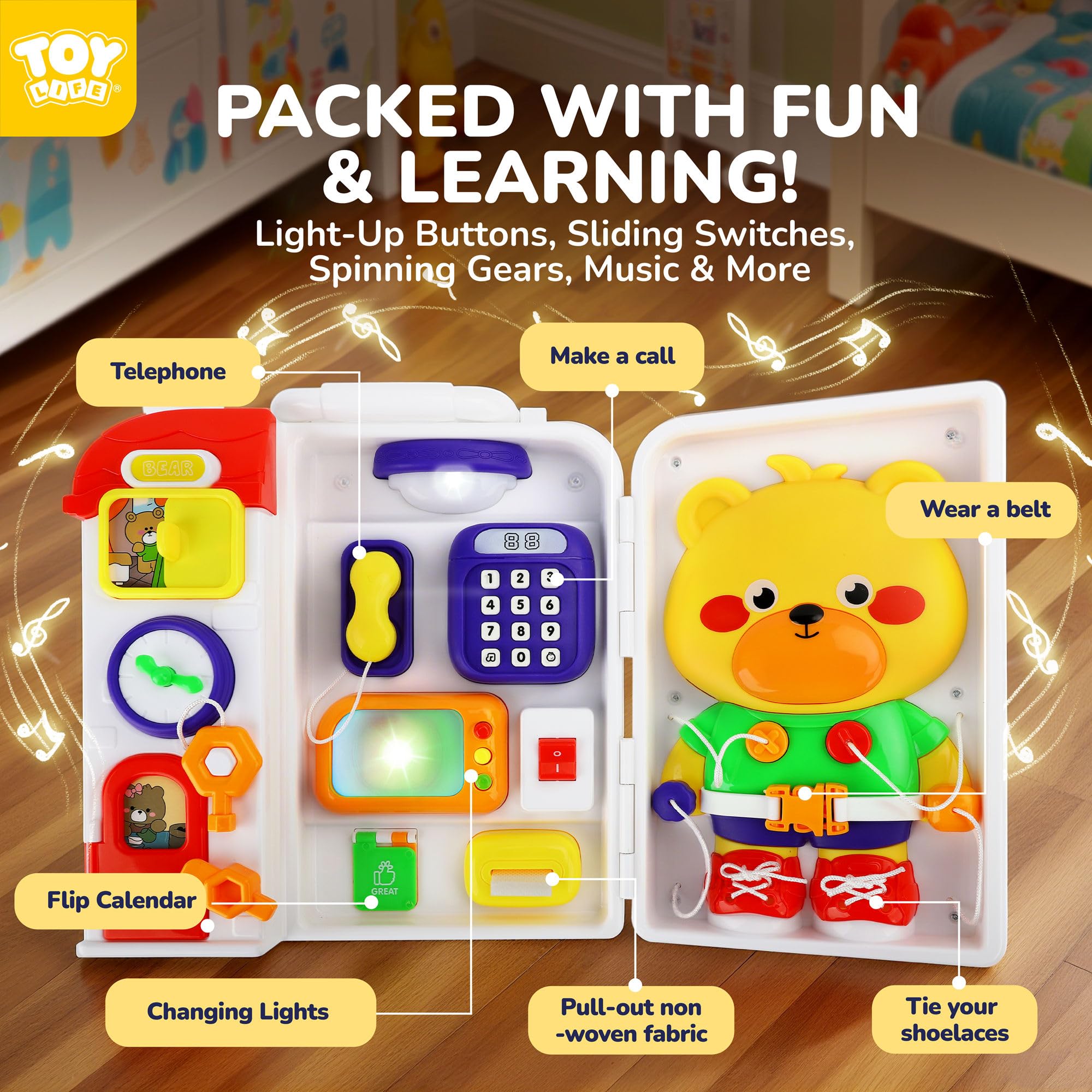 TOY Life musical toddler toy with melodies supports early language learning.