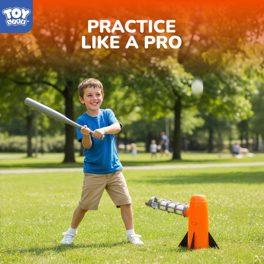 TOY Life Pop and Pitch Launcher in action for effortless batting drills