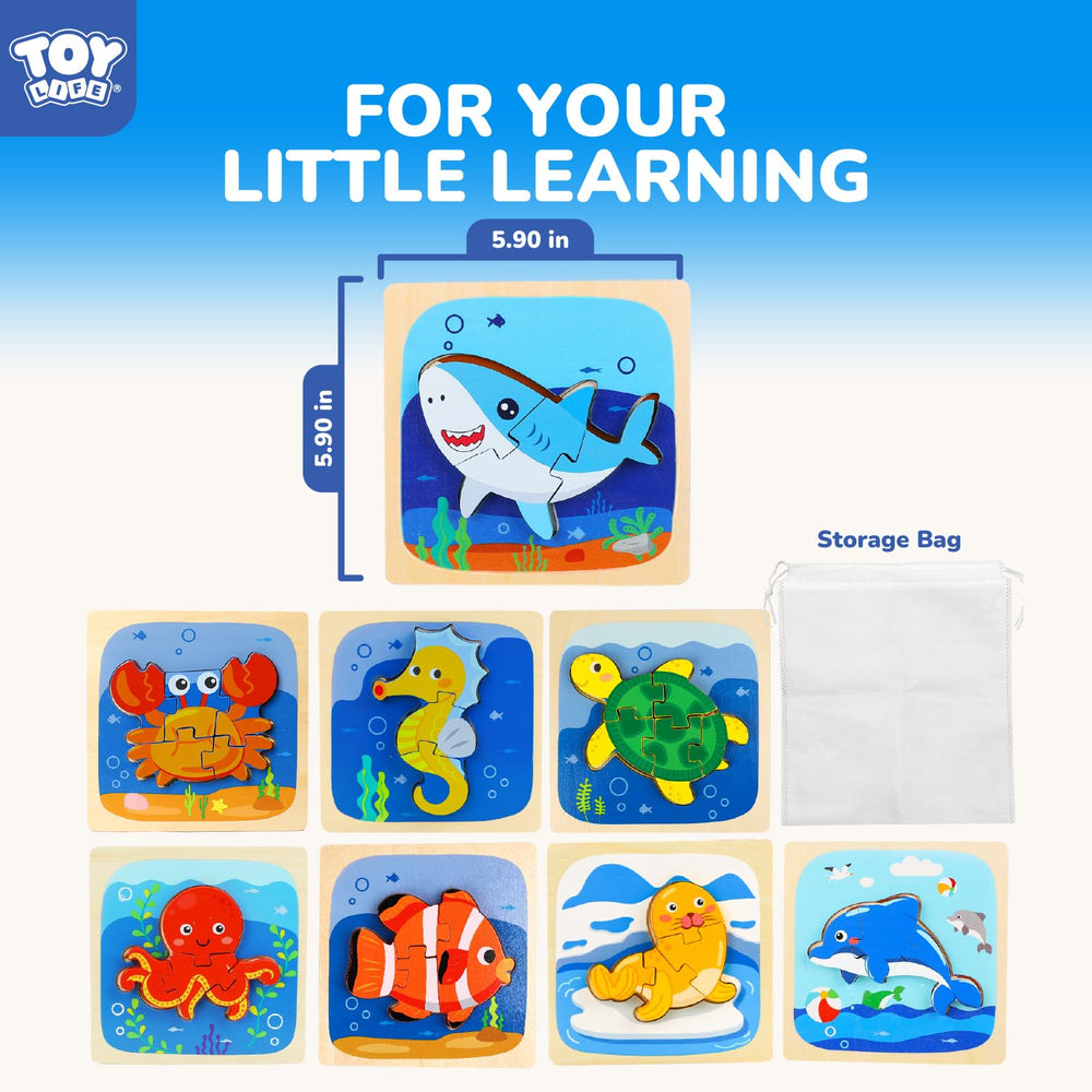 TOY Life puzzle in a toddler's hand, illustrating easy grasp and manipulation.