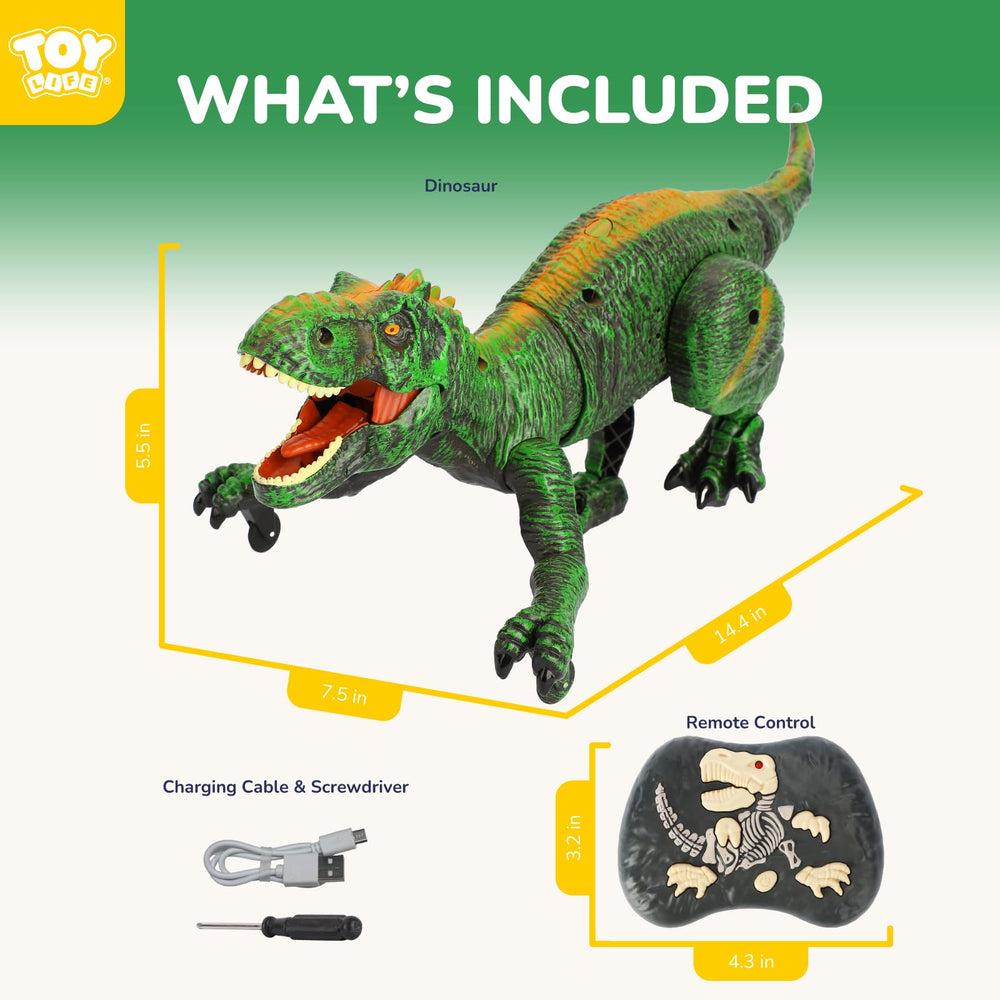 TOY Life RC T-Rex durable ABS body for rough play.