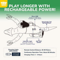 TOY Life RC T-Rex remote control is simple and responsive for quick starts.