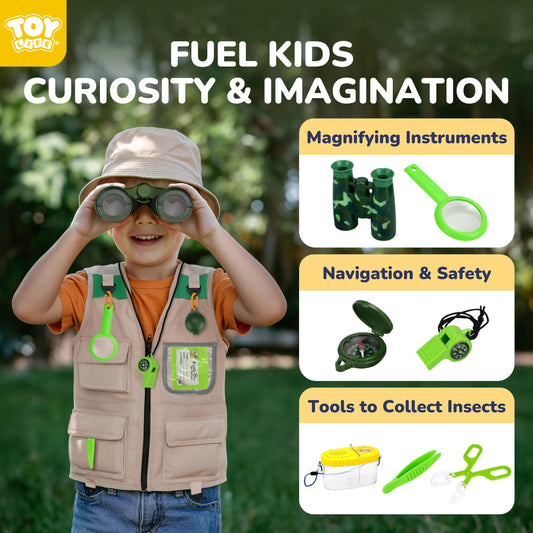 TOY Life safari costume vest inspires imaginative outdoor adventures.