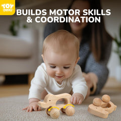 TOY Life gift-ready wooden car for baby showers and birthdays.