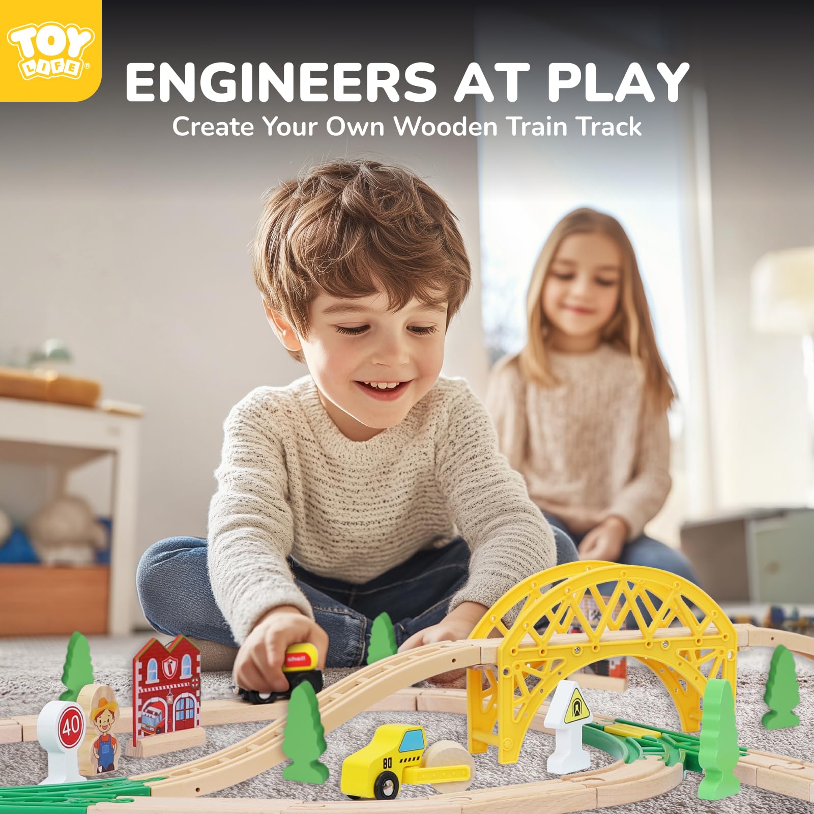 TOY Life safe wooden tracks fix tightly for stable layouts.