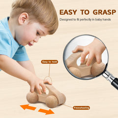 TOY Life smooth wooden car teether, easy to rinse and clean.