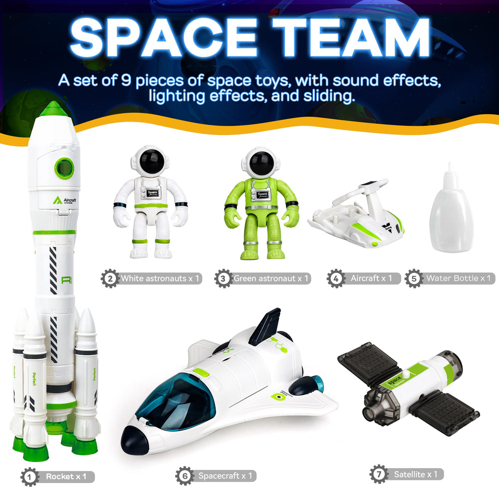 TOY Life Space Rocket with astronauts ready for imaginative space missions