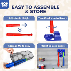 TOY Life T-Ball set ball bag storage keeps equipment organized after play