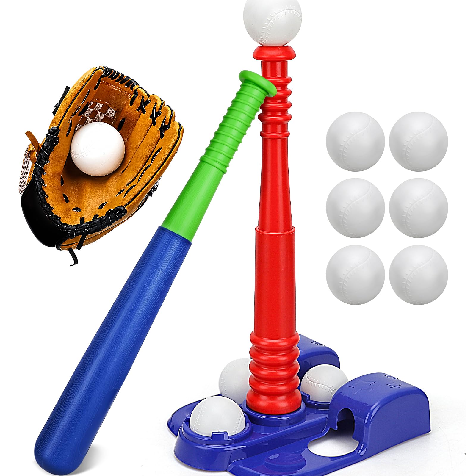 TOY Life T-Ball set with bat and tee for beginner-friendly practice outdoors