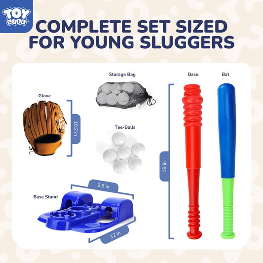 TOY Life T-Ball set with glove and balls for catching and hitting drills