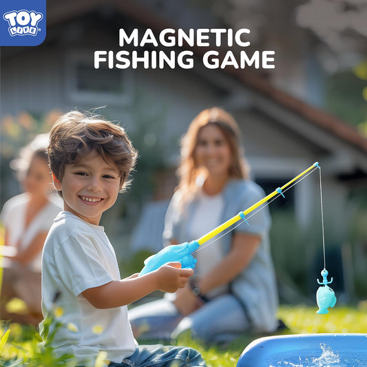 TOY Life toddler fishing poles set for small hands, promoting fine motor skills during play.