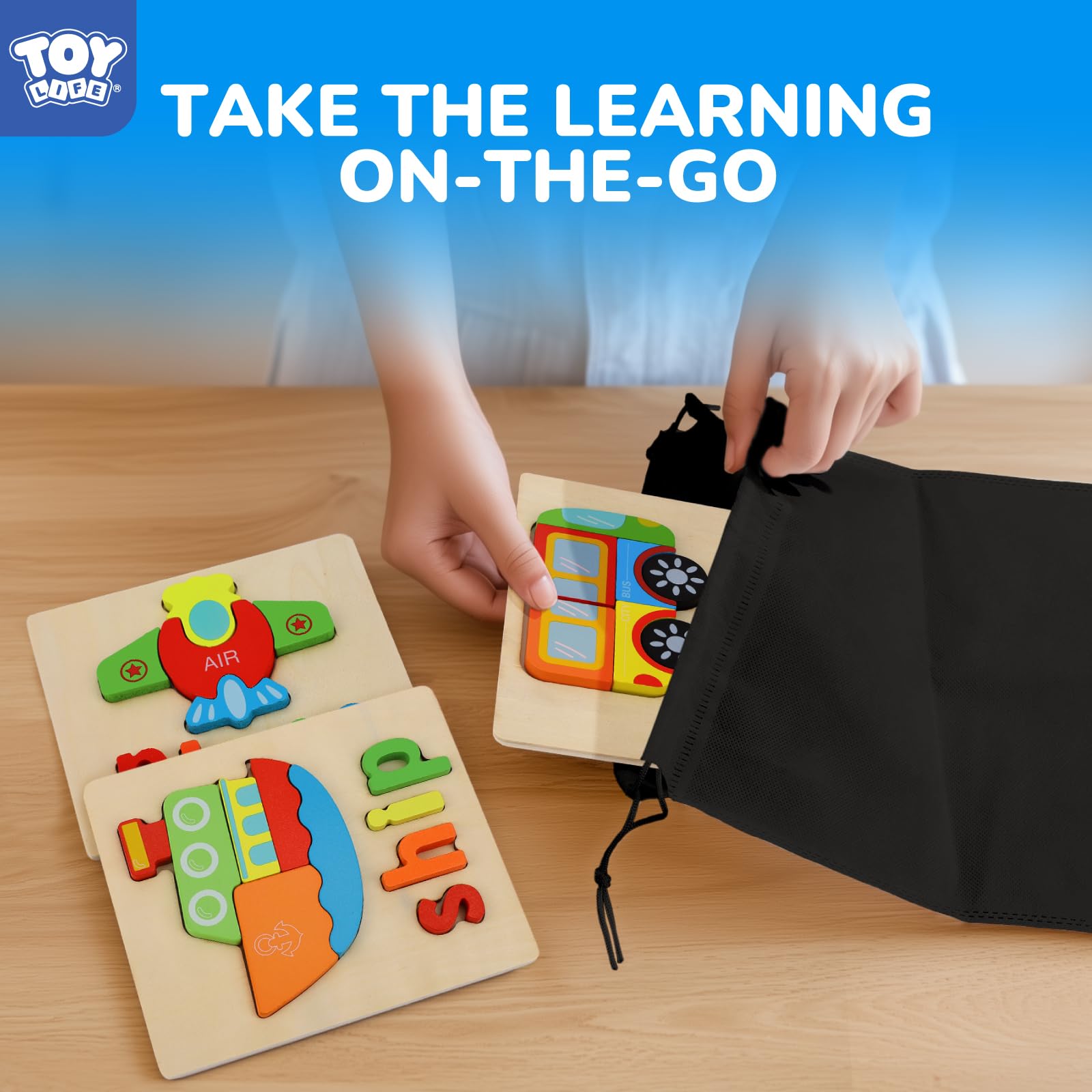TOY Life storage bag helps keep puzzle pieces organized on the go.