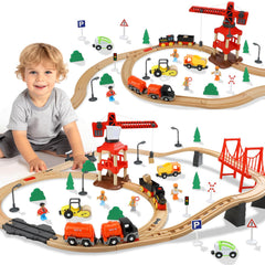 TOY Life train set with wooden tracks invites imaginative play on the go.
