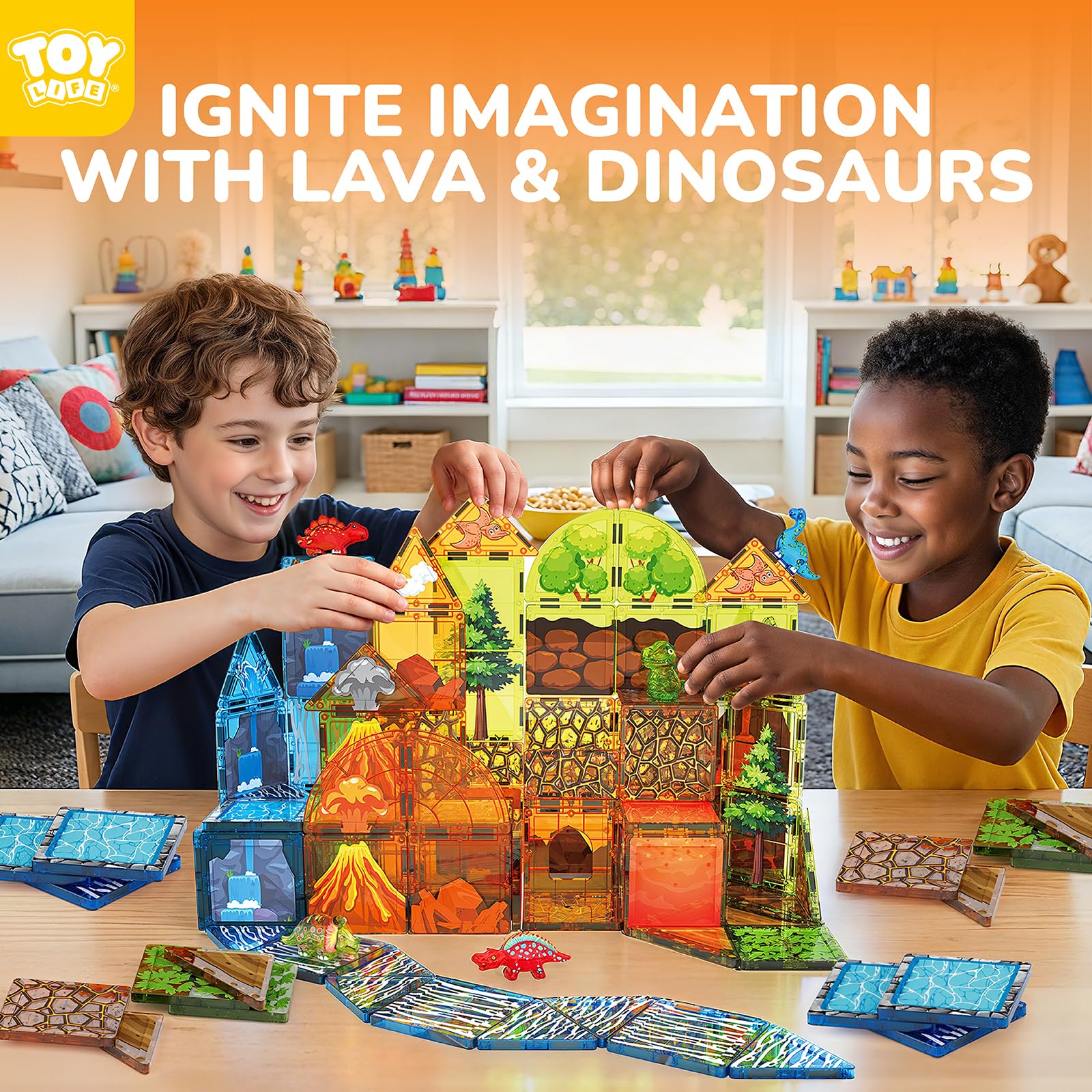 TOY Life Triceratops tile supports colorful, safe dino creations