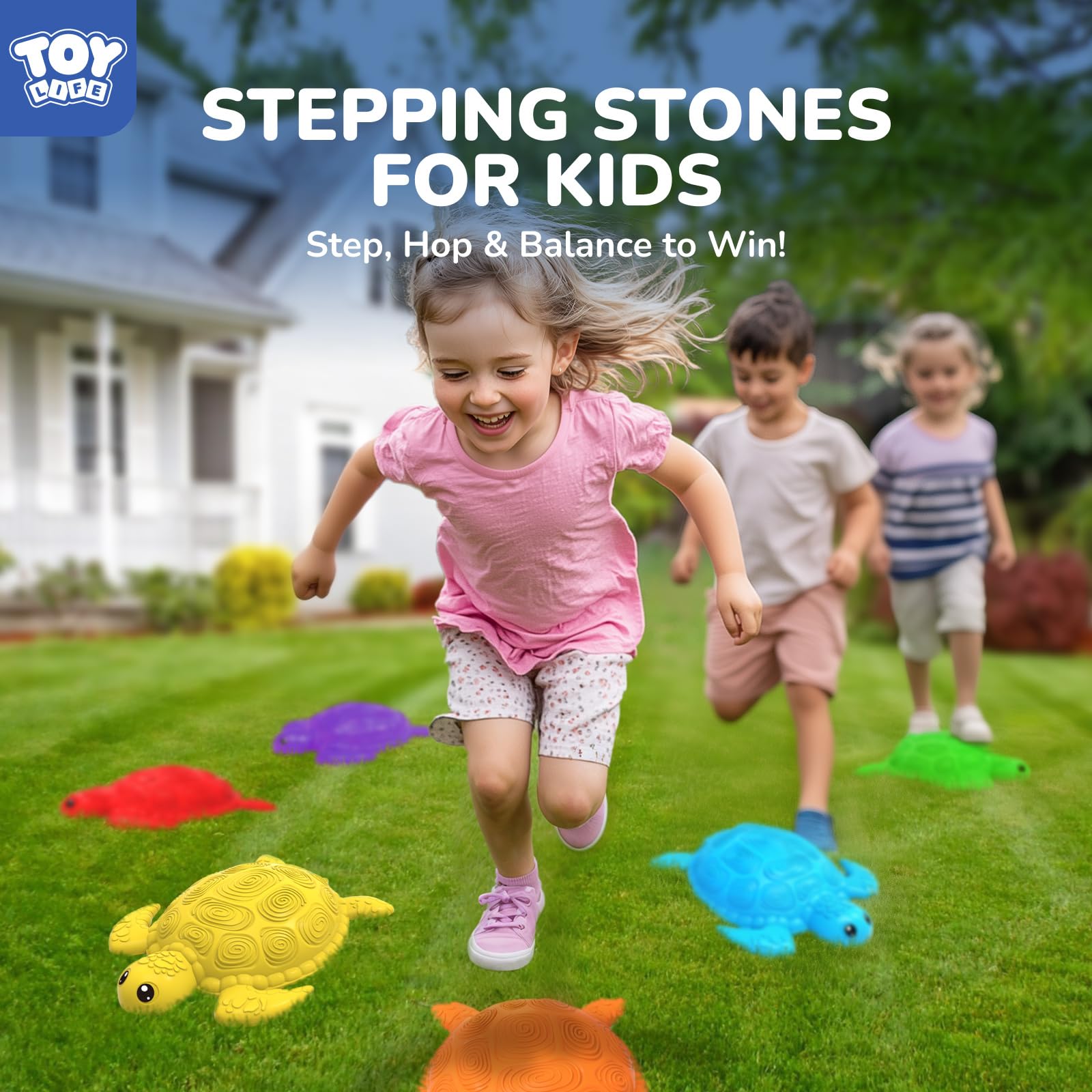 TOY Life Turtle Balance Stones closeup—durable, tactile surfaces ideal for indoor and outdoor practice.