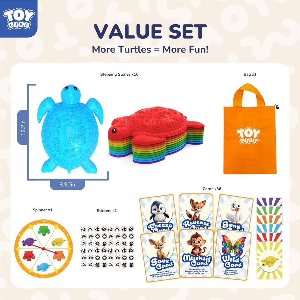 TOY Life turtle balance stones with safari cards for varied games.