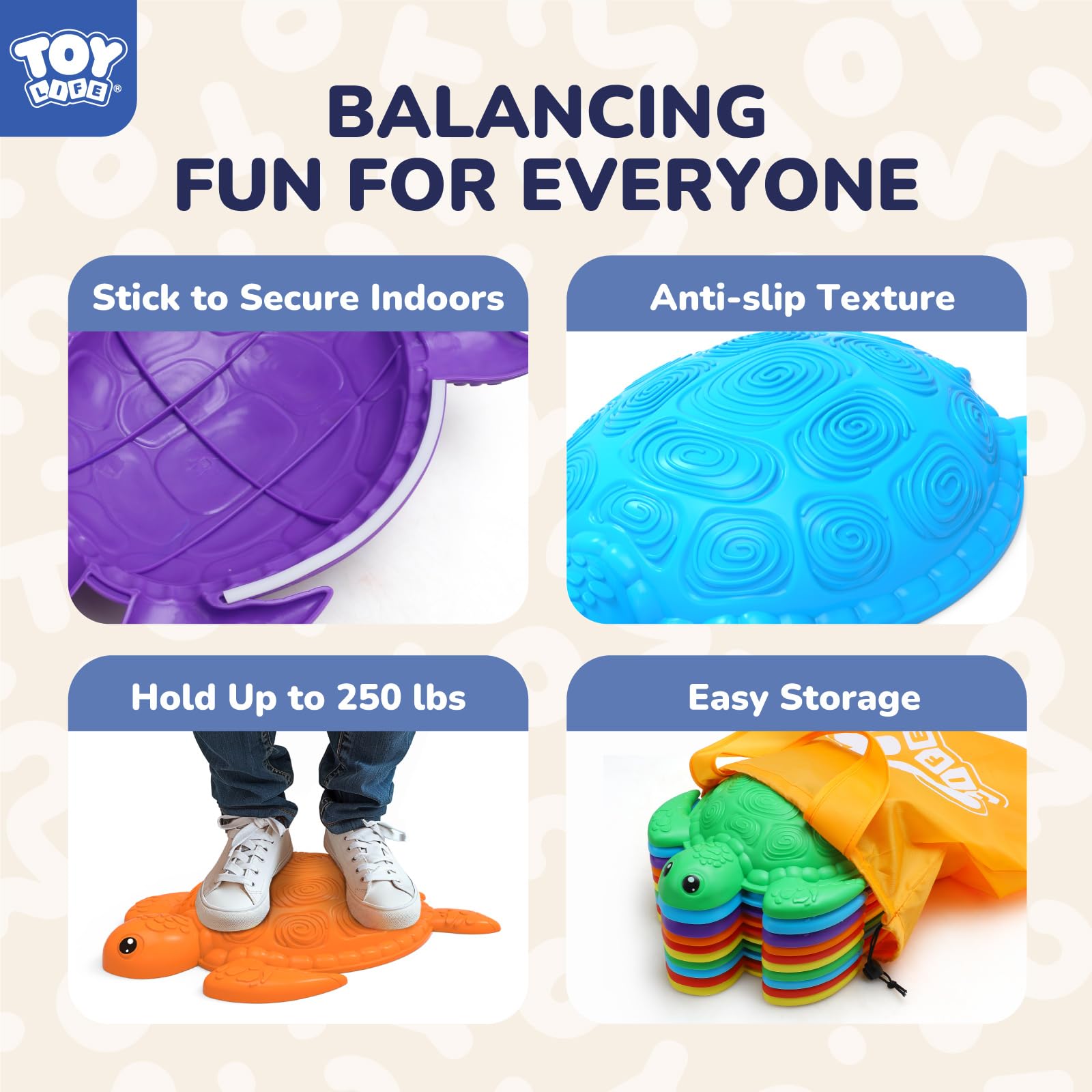 TOY Life turtle balance stones with safari cards for imaginative play.