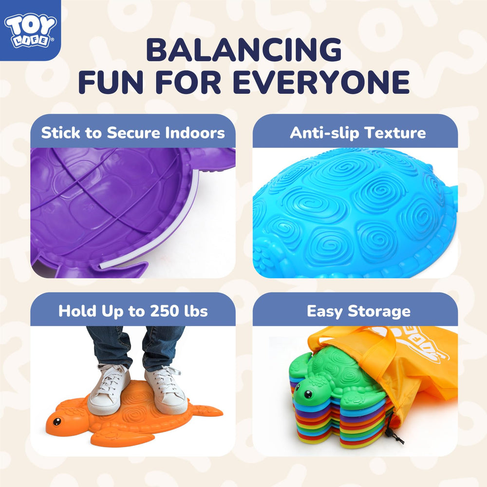 TOY Life turtle balance stones with safari cards for imaginative play.