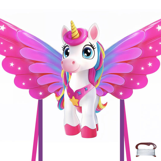TOY Life Unicorn Kite in the sky, a giant display for magical outdoor fun.