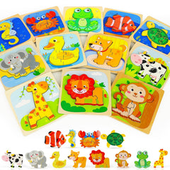 TOY Life wooden puzzle duck piece enhances fine motor skills and shape recognition.