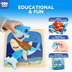 TOY Life durable solid wood puzzle designed for long-lasting toddler play.